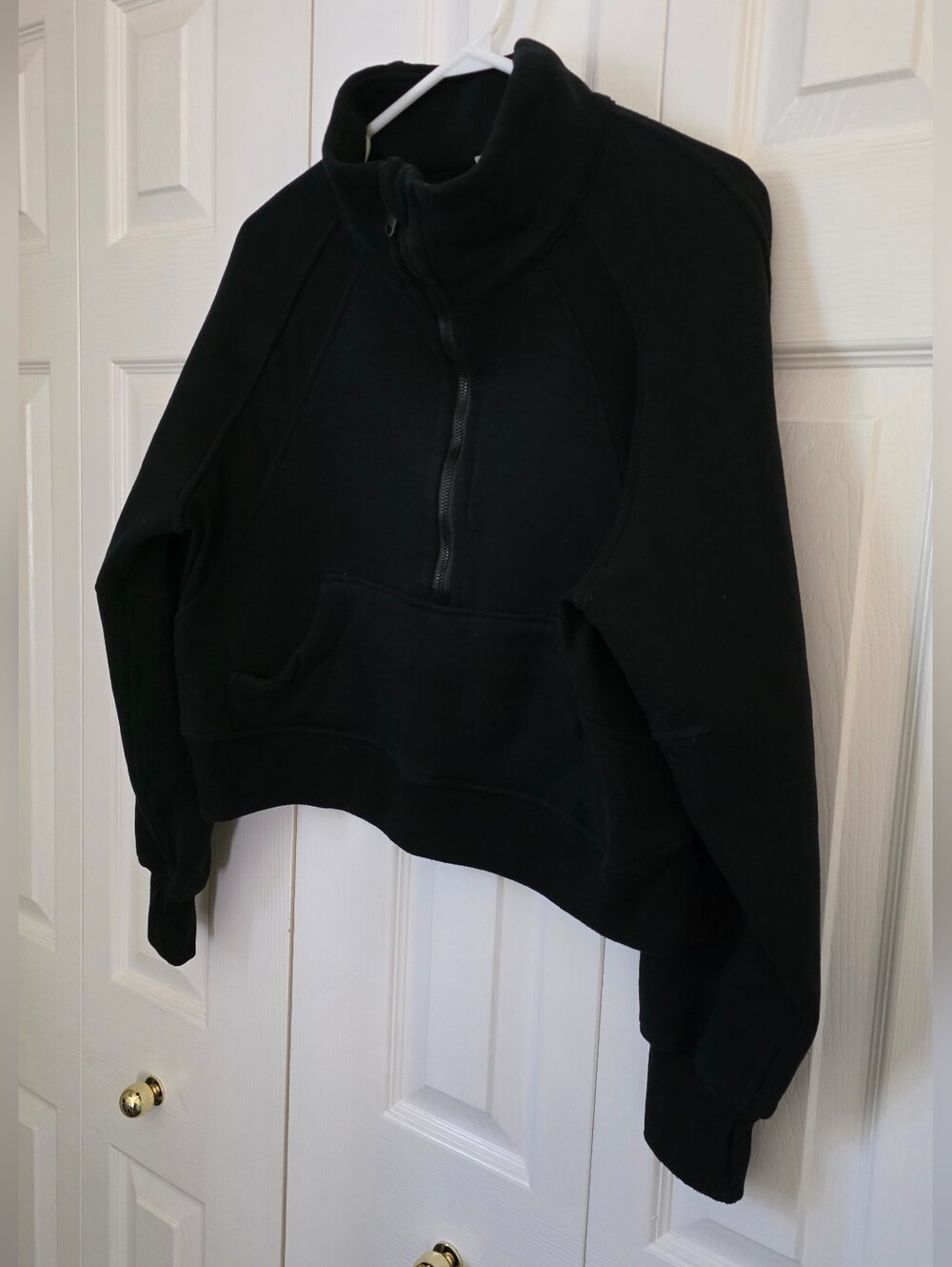 Black Cropped 1/4 Zip Sweatshirt 6
